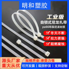 自锁式尼龙扎带黑白色卡扣塑料束线带捆绑带强力束线带电线捆绑带