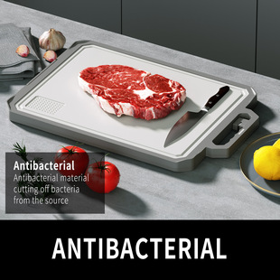 Defrosting chopping board thickened antibacterial household stainless steel chopping board fruit standing hanging kitchen sharpening cutting board
