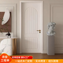 室内木门卧室门实木复合烤漆门法式奶油白室内门实木复合门单开门