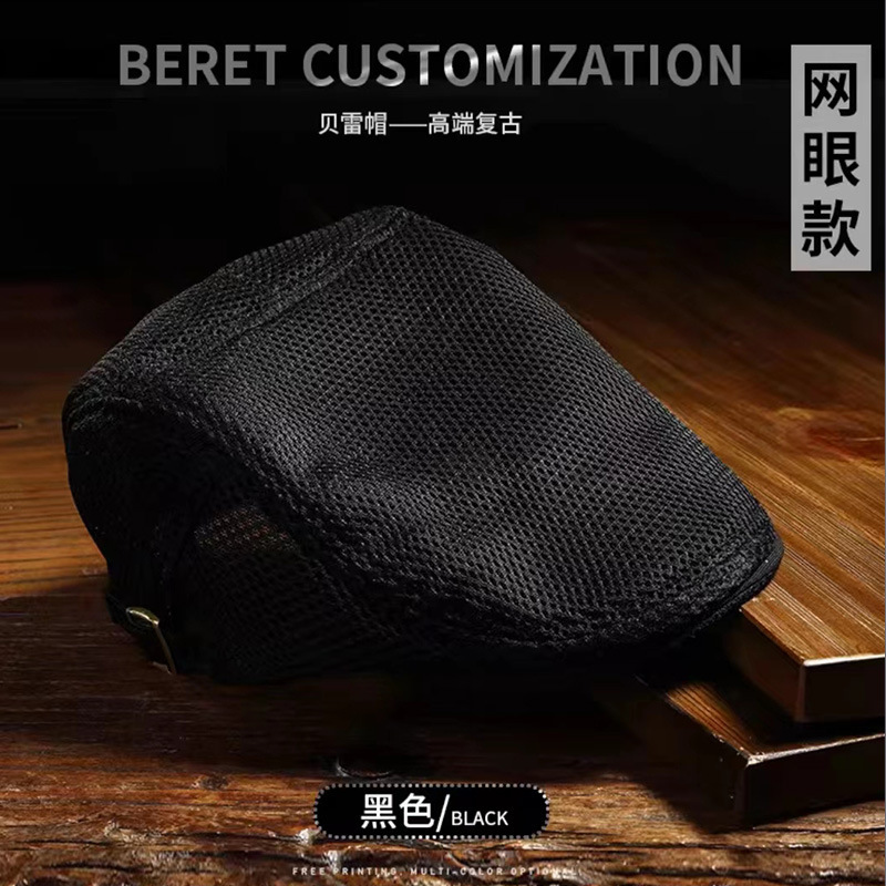 Nueva boina de vaqueros sombrero de cocinero camarero sombrero de trabajo sombrero de frente sombrero de boina de restauración mujer bordado personalizado