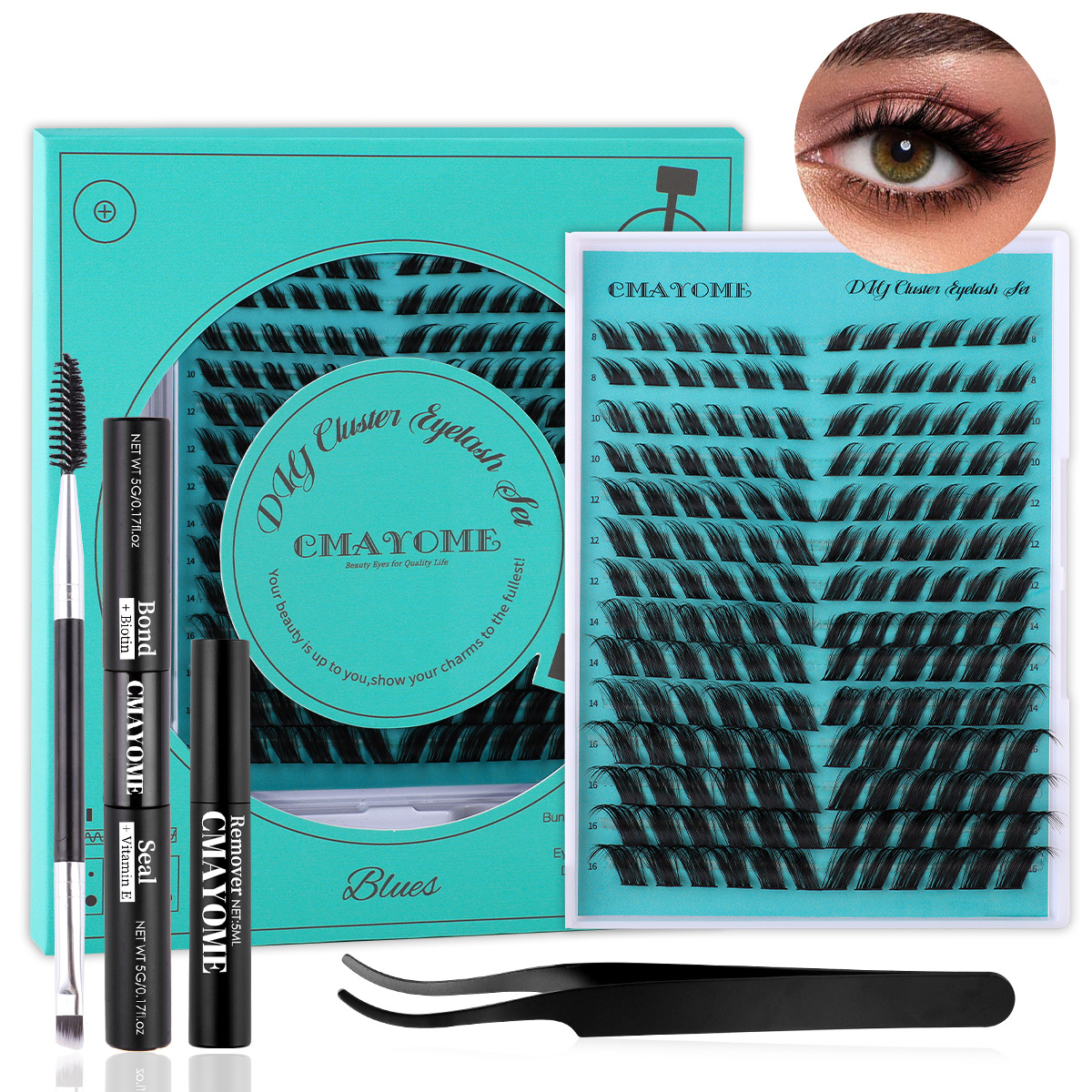 Transfronterizos DIY un solo mechón de pelo 168 mechones de 10 - 16mm falsas pestañas simuladas rollo de ojos densos pestañas al por mayor