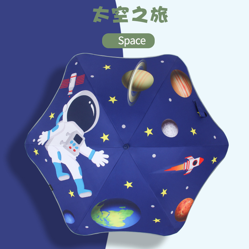 Children's umbrella rounded children's umbrella wholesale primary school students black rubber dual-use cartoon umbrella advertising umbrella LOGO hook umbrella