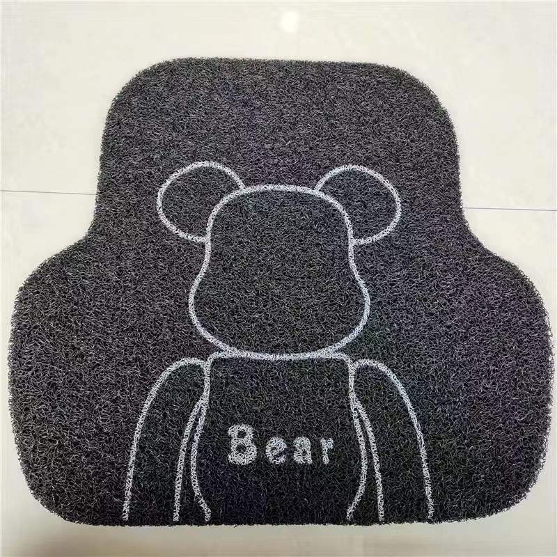 Universal Car Anti-Slip Wire Loop Protective Mat Cartoon Universal Front Rear Floor Mat (Universal Foot Pad) - violent-bear-rear-1-pc