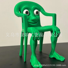 新品外星人多色3d打印坐姿摆件书架桌面模型玩具工艺品