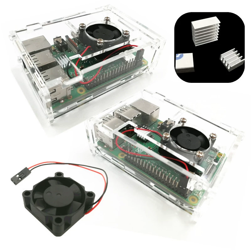 Корпус для Raspberry Pi 3B, корпус для 3-го поколения B+; корпус для платы Raspberry Pi, совместимый с вентилятором