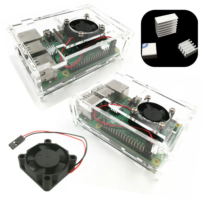 Корпус для Raspberry Pi 3B, корпус для 3-го поколения B+; корпус для платы Raspberry Pi, совместимый с вентилятором