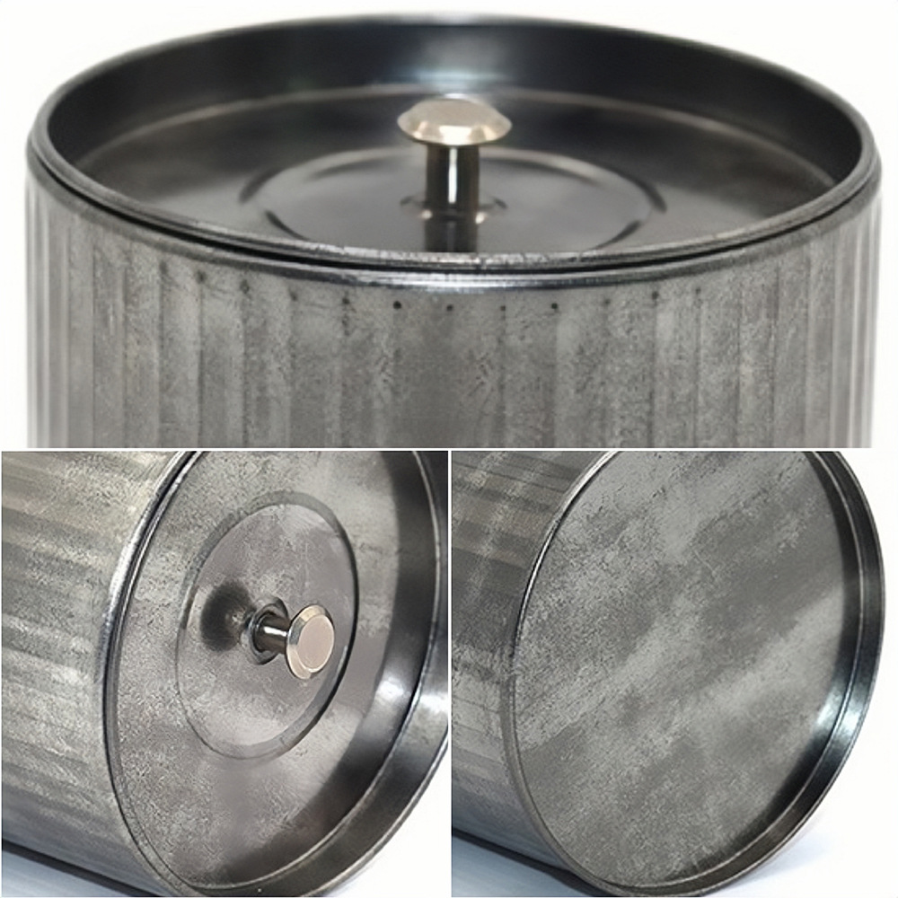 En stock hierro retro puede sellado sin fugas de gran capacidad 9oz10oz vela hierro puede con tapa caja de hierro