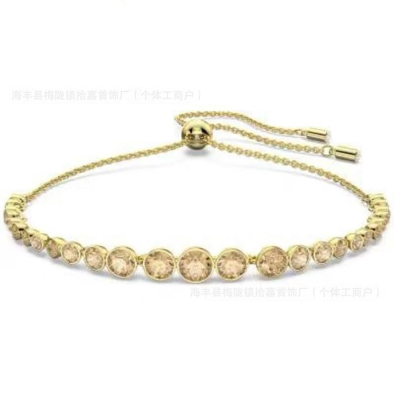 施家Emily圆形满钻彩色水晶手链蓝色时尚简约流行轻奢跨境饰品|undefined