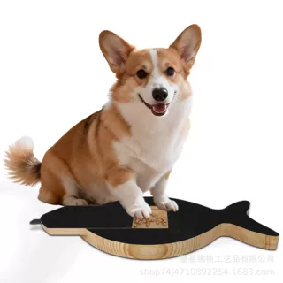 跨境木制狗狗指甲刮板可抽拉宠物狗狗猫咪喂食器简约宠物指甲挫板