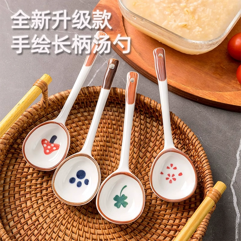 Керамическая ложка ins высокая ценность с длинной ручкой суп ложка пить суп милая сказочная ложка десерт ложка домашняя ложка