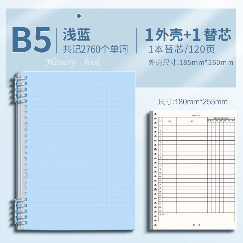 Ebbinghaus Libro de palabras en inglés Libro de memoria Curva de memoria olvidada Programa de revisión de palabras de posgrado Universidad