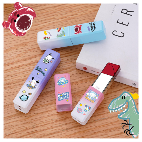 New gradient lipstick style lighter personalized creative design pink flame cute strawberry bear cartoon pattern