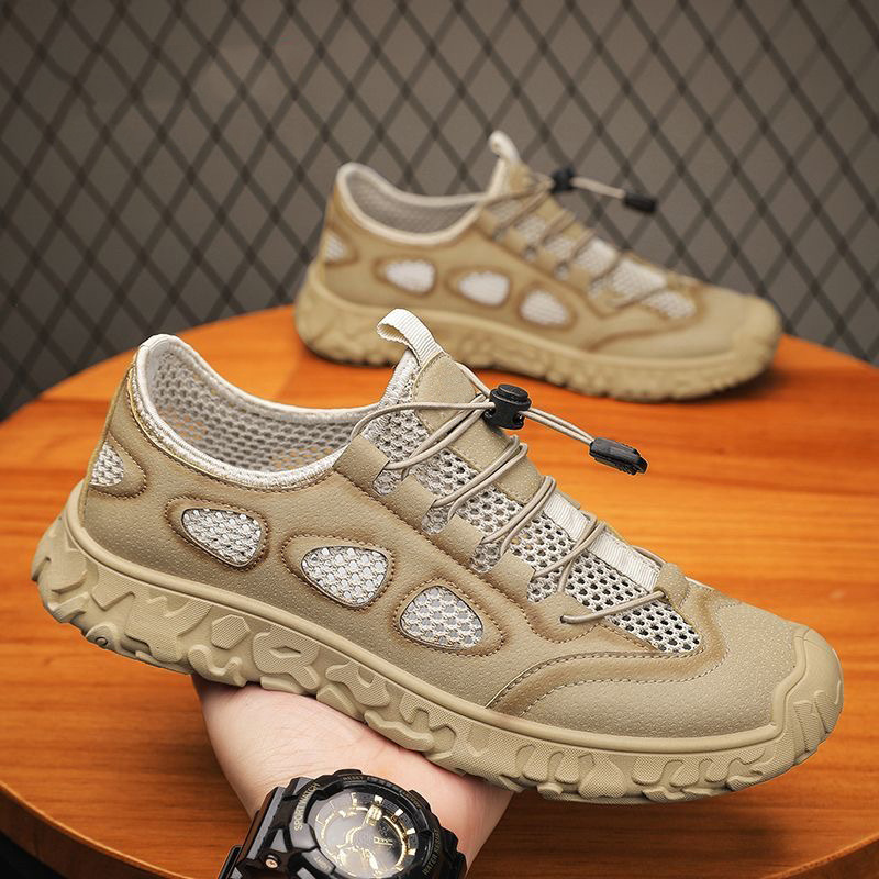 2025 zapatos de hombre de verano nuevos zapatos de red huecos transpirables zapatos de trabajo de hombre zapatos deportivos antideslizantes zapatos casuales de papá