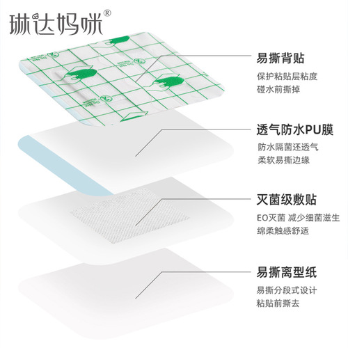 Linda Mommy baby navel patch, newborn belly button patch, swimming patch, set of 10 pieces