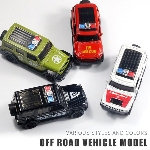 1:36 Ben Alloy Off-Road Police Car Model Male Open Door Pull Back Jeep Toy Car Cake Ornament Decoration