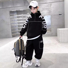 男童秋季休闲两件套2025新款秋装中大儿童男孩春秋款连帽卫衣套装