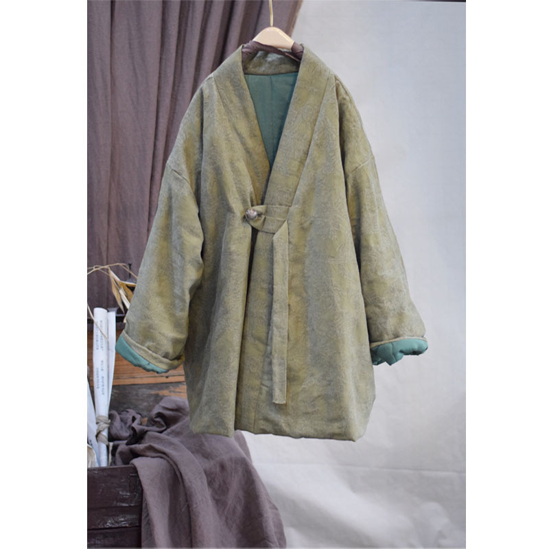 オリジナルの新しい冬の洗水麻綿は古いジャカードのレトロな国風漢服を磨いて保温綿服を改良します。23068