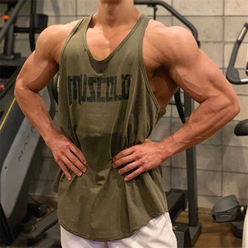 Summer Sports Fitness Vest Men's Casual Running Aerobic Training Elastic Breathable Sleeveless Racer Vest Sweatshirt