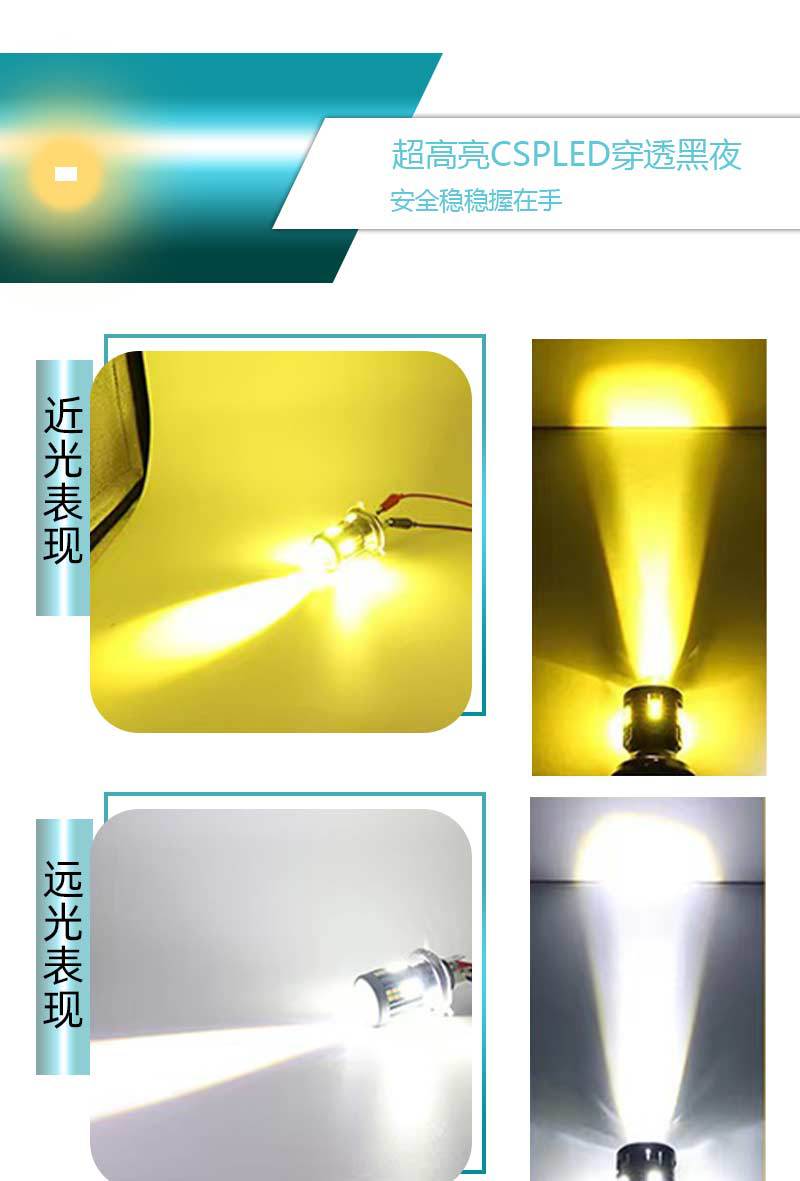 Cross-border car and motorcycle front headlights H4 BA20D H6 dual-color 3570 high-power high-brightness strong light headlights