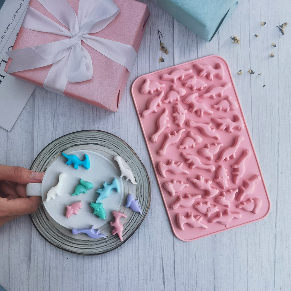 30 pequeños dinosaurios 4 molde de silicona pastel helado pudín molde de postre jabón utensilios