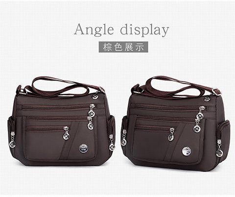New multi-layered nylon bag, casual single-shoulder crossbody bag, trendy women's crossbody bag, cross-border one-piece delivery worldwide undefined