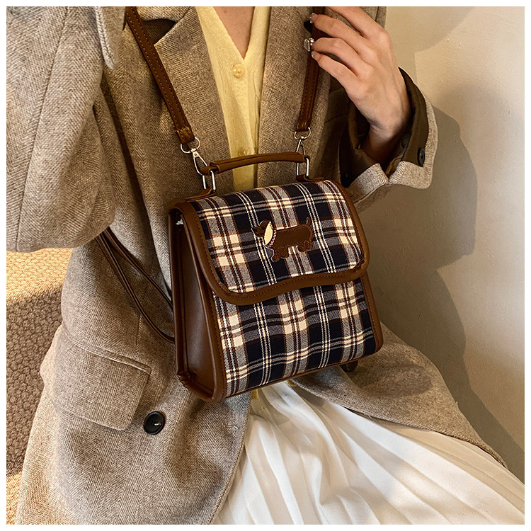 College-style backpack for women 2024 autumn new Dachshund student handbag, retro commuter crossbody bag undefined