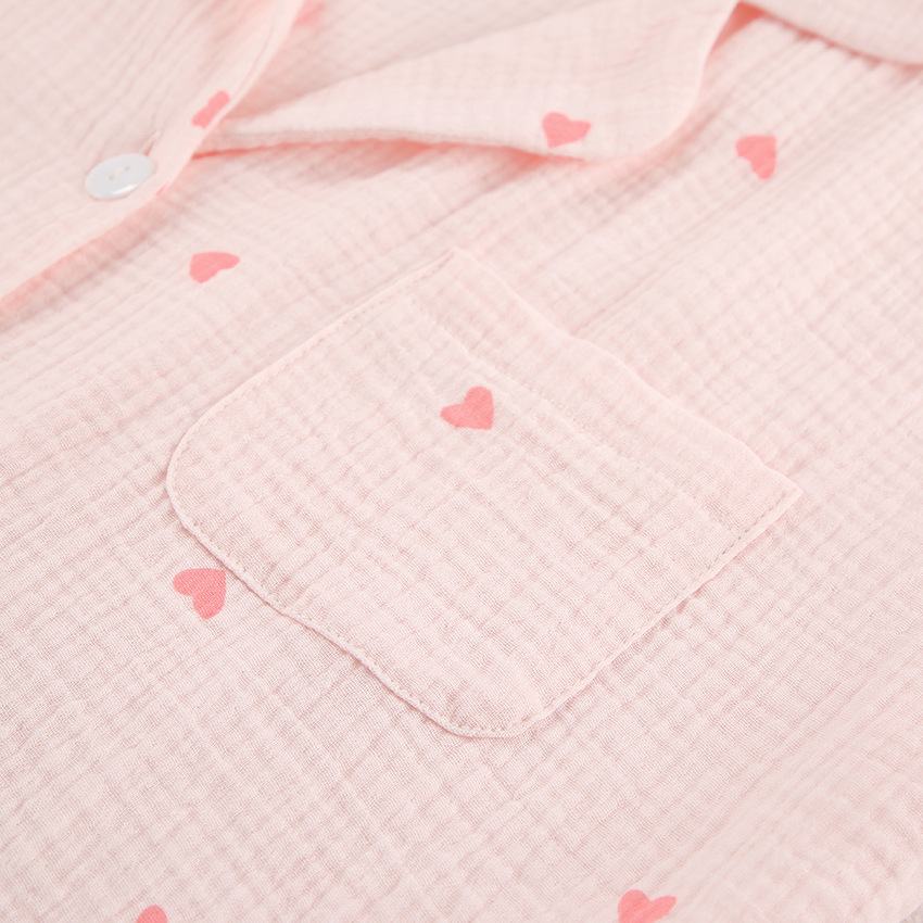 Home Women's Sweet Heart Shape Cotton Shorts Sets Pajama Sets display picture 9