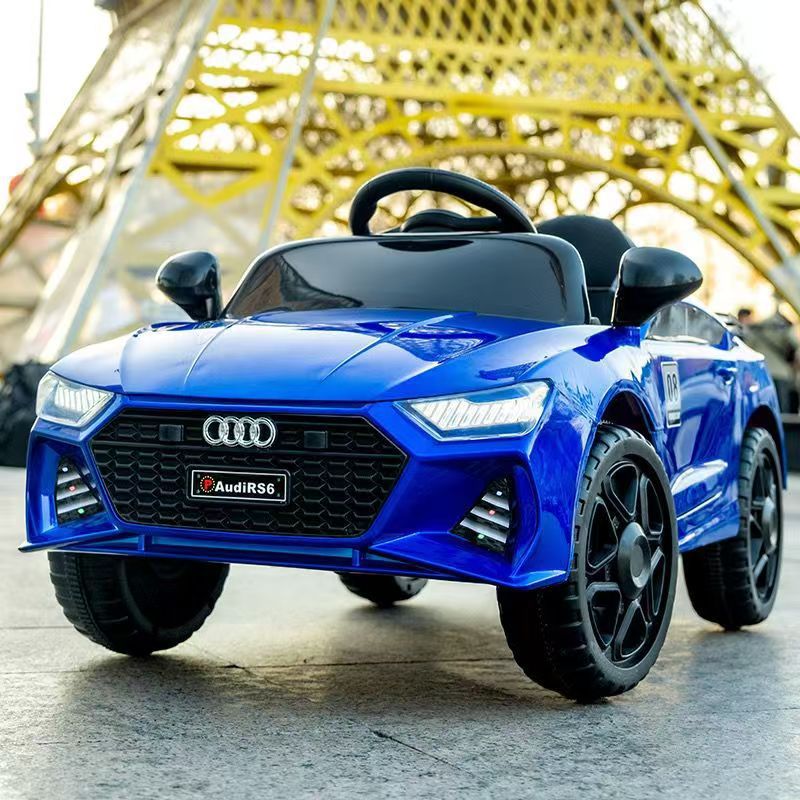 Nuevo coche eléctrico para niños de cuatro ruedas coche de juguete controlado remoto coche giratorio para bebés para hombres y mujeres se puede sentar en coche de carga