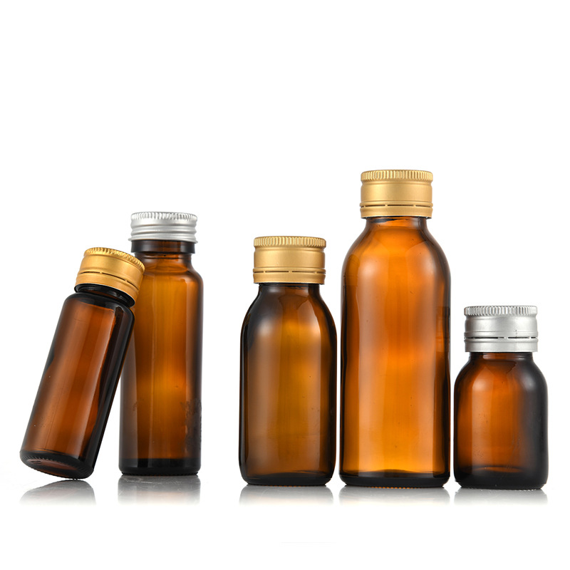 茶色口服液瓶空瓶50ml铝盖密封酵素糖浆瓶棕色避光玻璃药水分装瓶