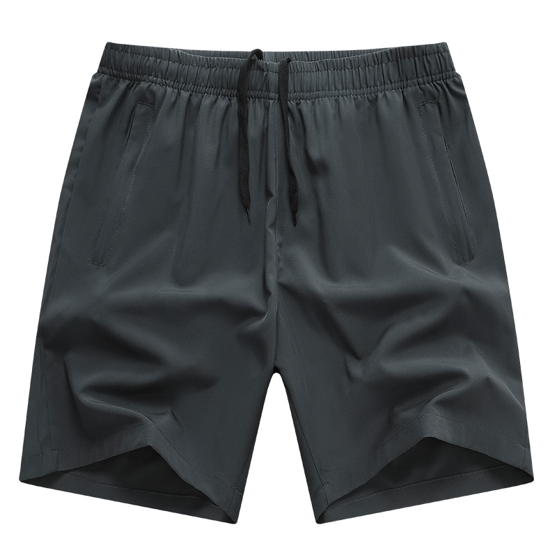 Pantalones cortos informales para hombre, pantalones cortos deportivos para correr de talla grande, pantalones cortos rectos de cinco puntos de secado rápido de seda helada fina de verano