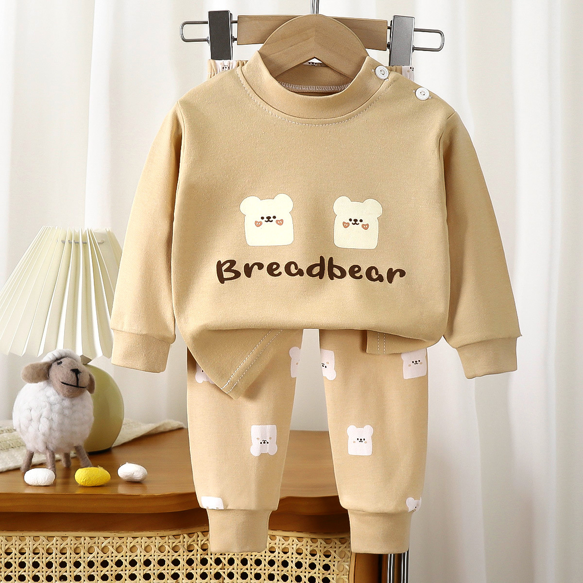 T-m pure cotton suit (earth color two bears)