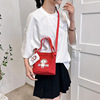 One-shoulder bag, shoulder bag, Japanese trend cloth bag for elementary school students, capacious fresh shopping bag, simple cut, Korean style