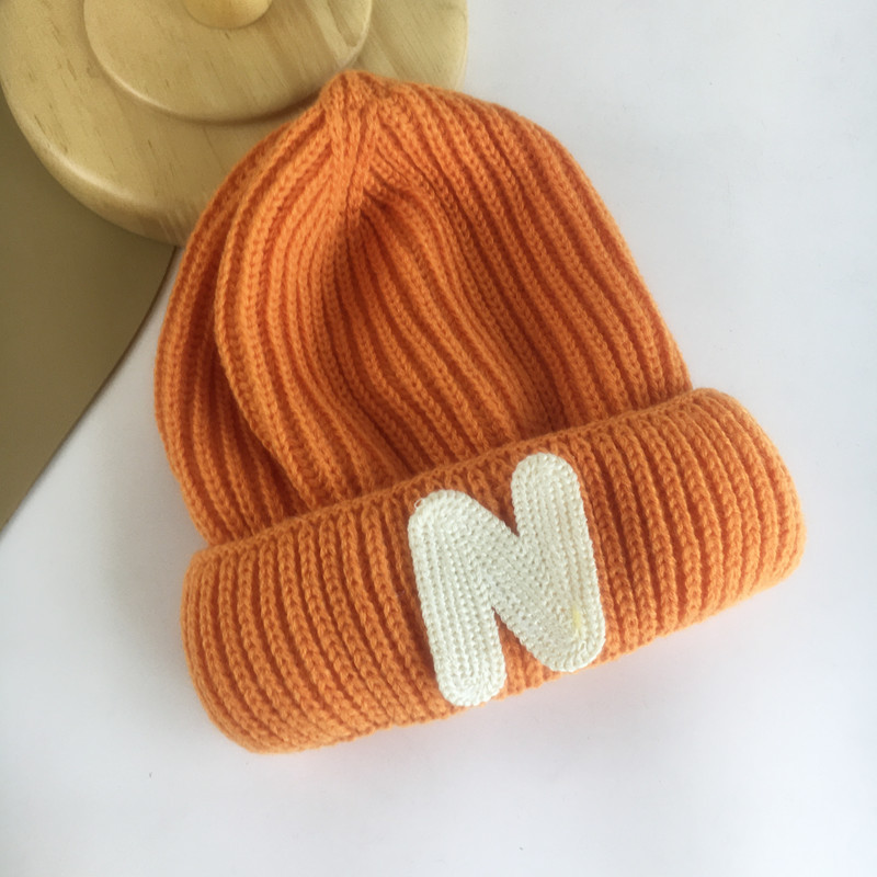 Unisex Children's wool hat baby cute autumn and winter letter cloth knitted hat boys and girls warm hat_voghion.com