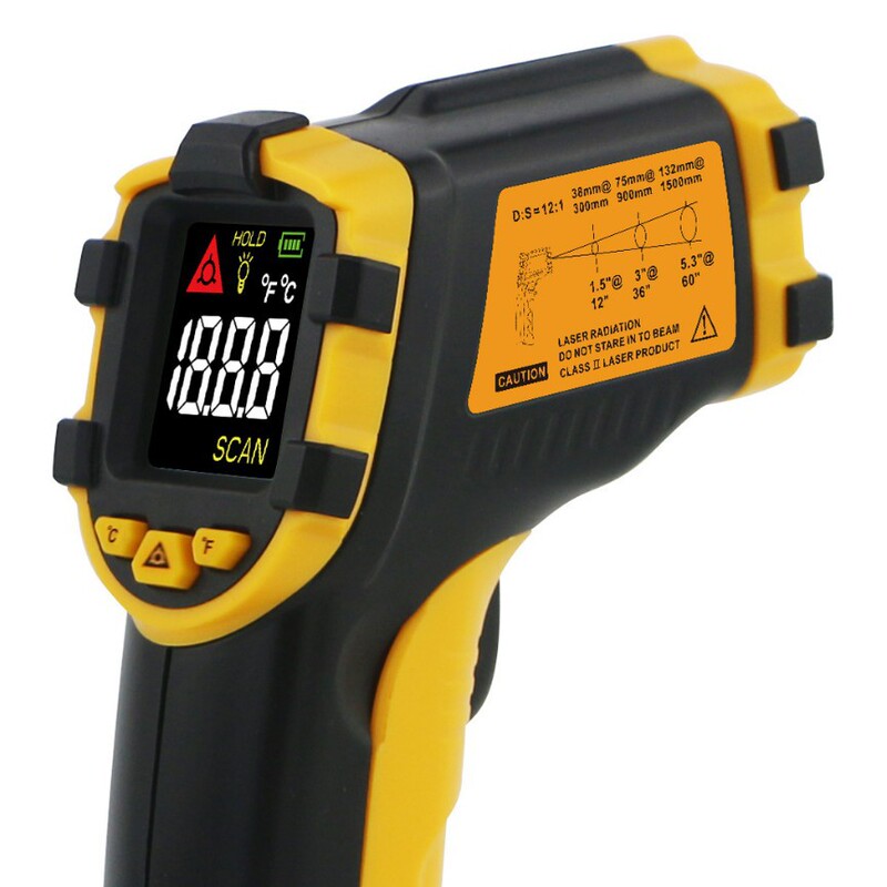 Xima Ae320 Infrared Thermometer Industrial Temperature Gun Household Baking Oil Temperature Water Temperature Air Conditioning Detector