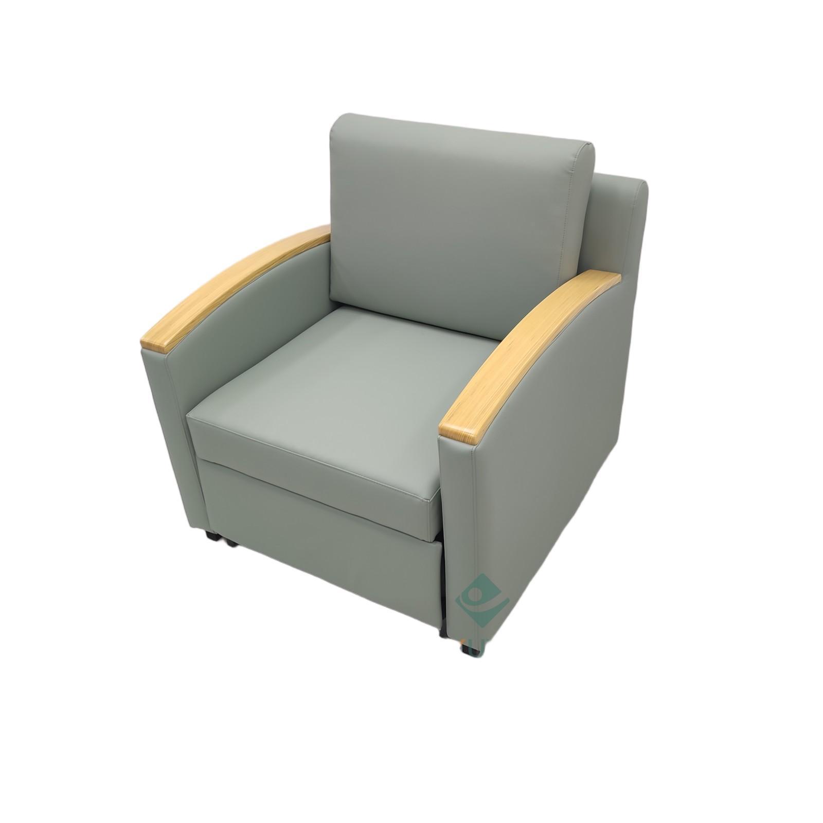 Sala de estar moderna simple sofá de una sola persona sofá de madera sólida reposabrazos sofá cama multifuncional silla de enfermería silla acompañante