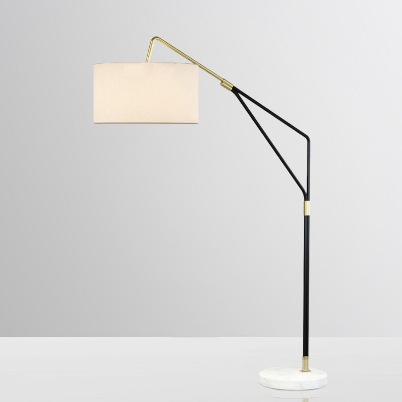 Postmodern Nordic Atmosphere Living Room Bedside Study Floor Lamp Marble Vertical Floor Lamp Model Room Fishing Lamp