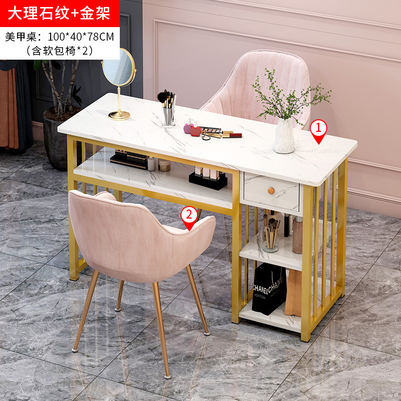 Neta de la moda rojo mesa de uñas y silla traje simple oferta especial Mesa de salón de uñas económico japonés individual mesa de uñas Doble