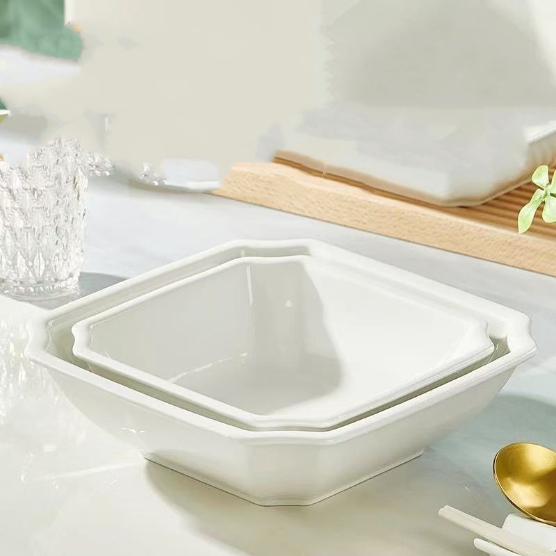 Monos platos mono platos de cerámica blanca pura platos cuadrados japoneses platos de platos fríos platos de bocadillos platos de pescado hervido platos de porcelana blanca