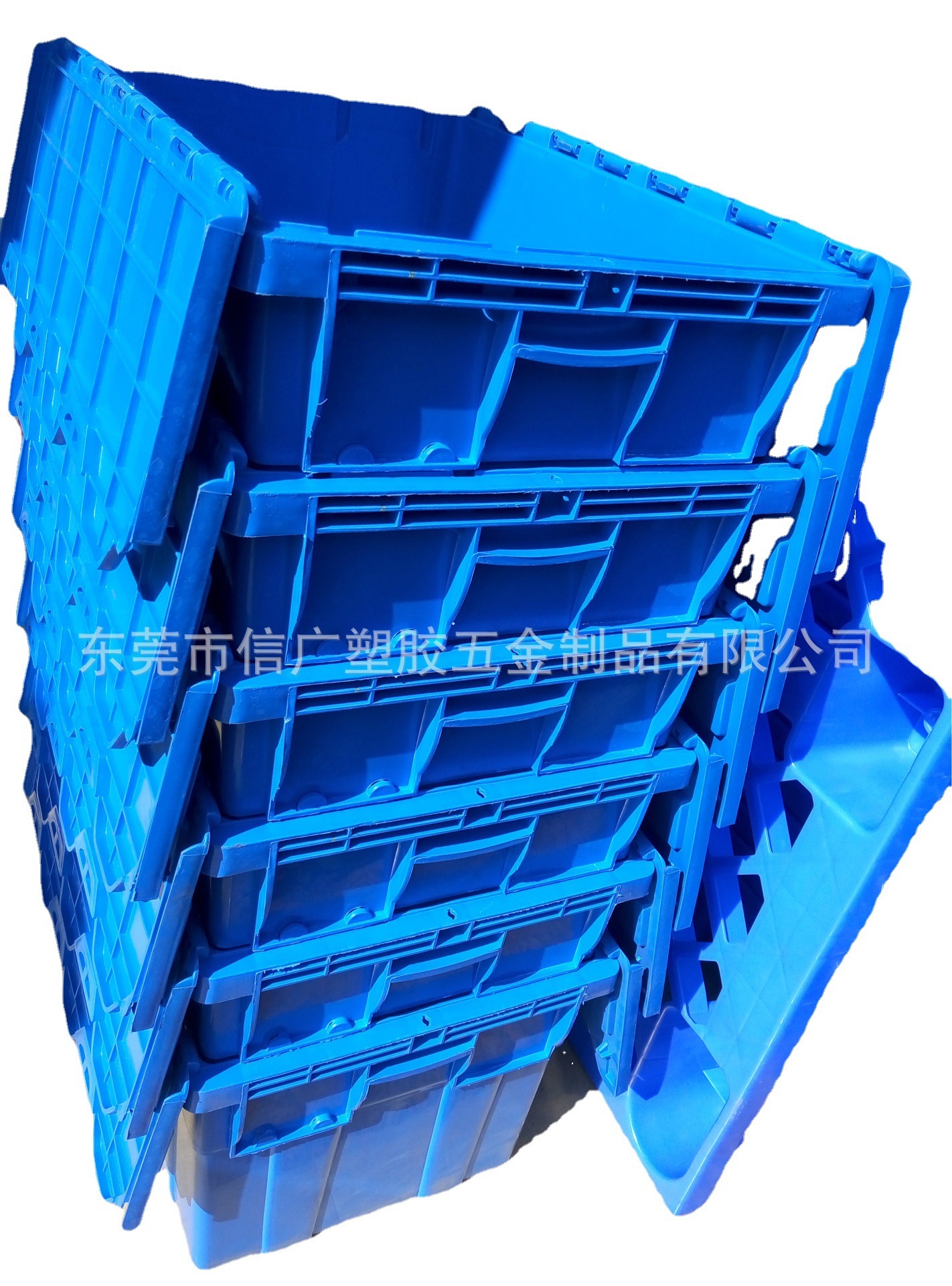 信广塑业供应带盖斜插式塑料物流箱 药店连盖储物箱 防水加厚胶框