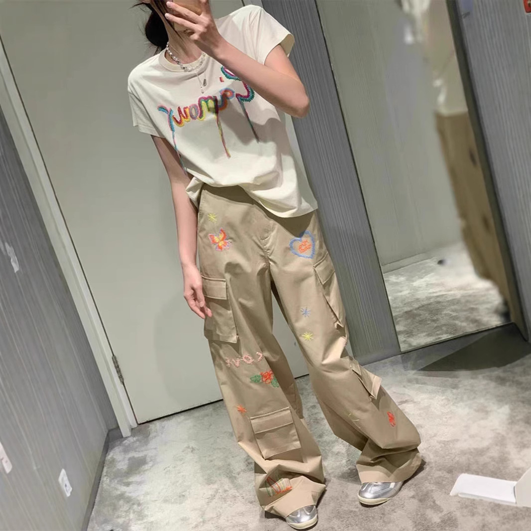High Waist Slimming Wide Leg Pants 2024 Summer New Style Small High-end Sense Loose khaki Fashionable Casual Pants for Women