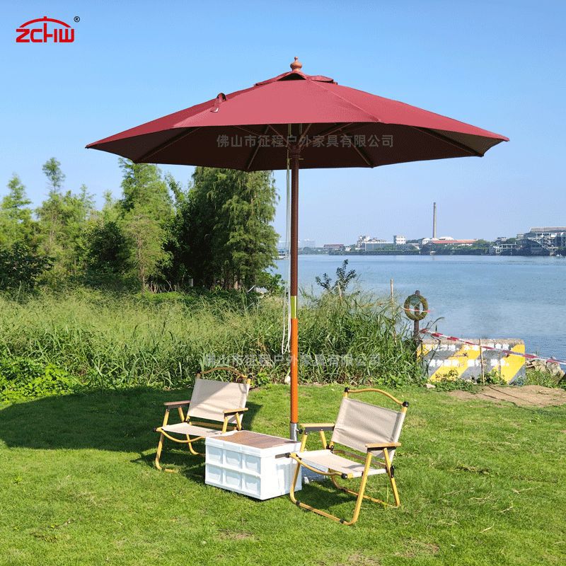 Outdoor wooden umbrella hard beach umbrella leisure courtyard open-air garden large umbrella wooden pole middle column wooden parasol wholesale Outdoor wooden umbrella hard beach umbrella leisure courtyard open-air garden large umbrella wooden pole middle column wooden parasol wholesale