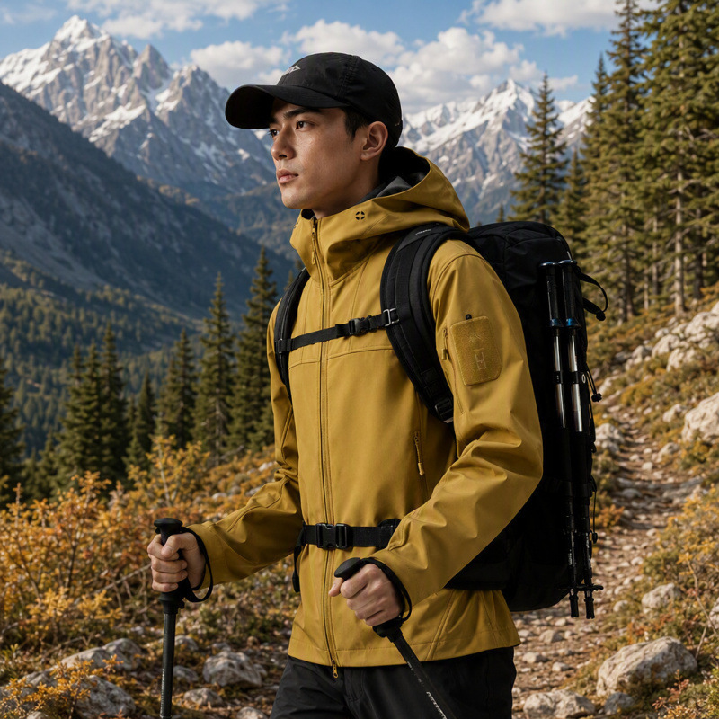 Bird's Autumn and Winter Outdoor Three-Proof Softshell Jacket for Men, Hooded Loose-Fit Hiking Jacket, Windproof Cycling Jacket for Women