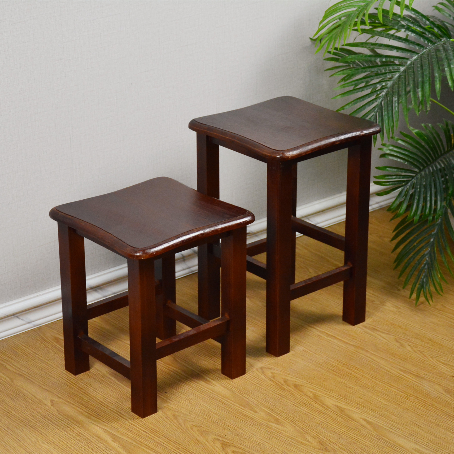 家用木板凳木质四方凳简约吧台凳梯凳加固木板凳四脚凳简约凳子|ru