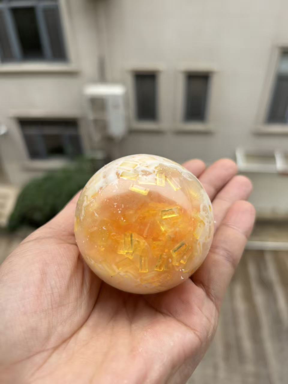Crushed ice handmade ball mango yellow [opp bag packaging] 6cm