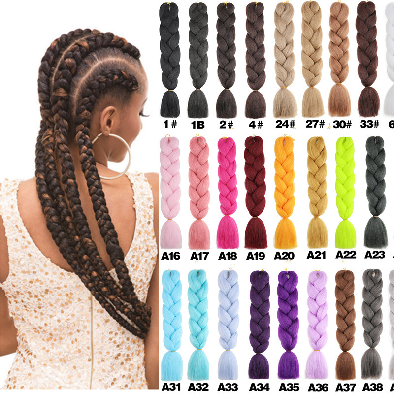 Purple Wig African Big Braids High-Temperature Fiber Braided Hair Jumbo Braid Hair Synthetic Fiber Braids Dreadlocks Factory