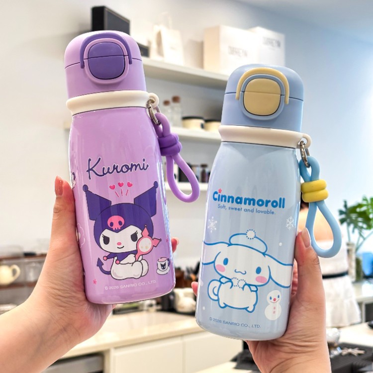 Sanrio tazas de agua de doble bebida, tazas de paja para niños, 316 tazas de acero inoxidable, tazas de agua fría, tazas de alto valor nominal
