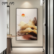 新中式客廳裝飾畫辦公室水墨國畫走廊大壁畫現代抽象玄關山水掛畫