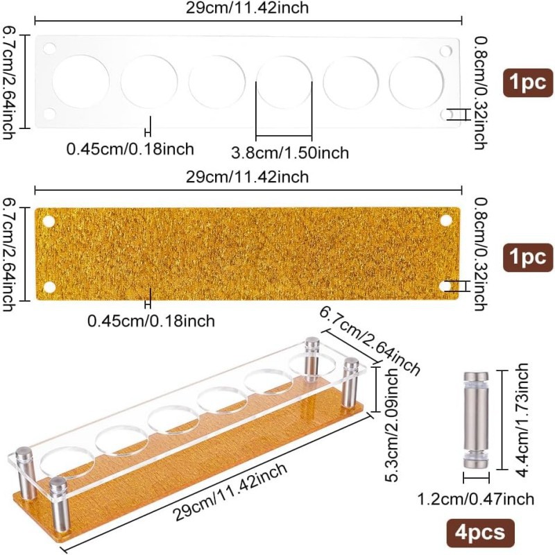 亚克力烈酒杯架 带 6 孔 1