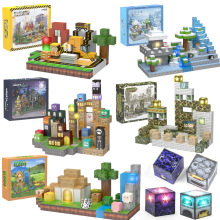外销2CM磁力方块DIY拼搭积木玩具军事农场工程场景带灯光主题套装
