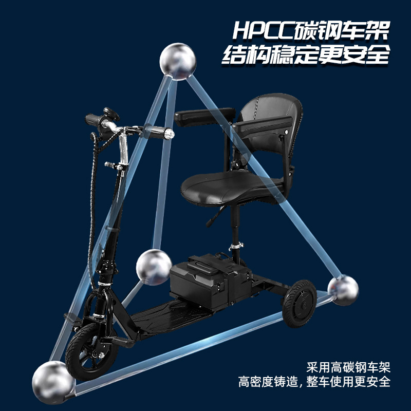 Nuevo triciclo eléctrico transfronterizo familiar para personas mayores comprando verduras scooter plegable almacenamiento carro batería al por mayor